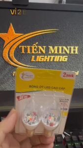 Vỉ 2 bóng ớt led đổi 7 màu bóng cà na đui E12 chip led siêu sáng siêu bền
