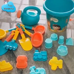 Wonderful Toys Childrens Beach Toys Summer Seaside Toy Set Castle Bucket 18PCS Pile Digging Sand Tool Toy For Kids