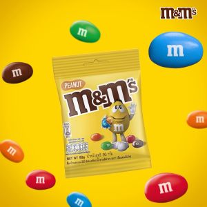 M&Ms Peanut เอ็มแอนด์เอ็ม พีนัท ช็อกโกแลตนมสอดไส้ถั่วลิสง 90 กรัม  (10249582)