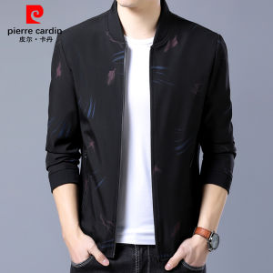 Pierre Cardin Mens Casual Baseball Jacket Spring Autumn New Style Standard Fit 3D Polyester Breathable Long Sleeve Coat