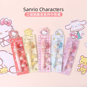 Hello Kitty Good Night Series Metal Clip Neutral Pen Cute Cartoon Plastic Cinnamon Dog Melody Cat Water Pen Office Supplies