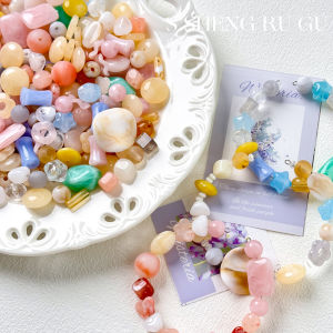 ลูกปัดอะคริลิกสีต่ำสำหรับทำเครื่องประดับ DIY ลูกปัดผสม DIY ทำมือ สร้อยข้อมือ สายโทรศัพท์มือถือ อุปกรณ์เสริม