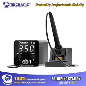 MECHATIC T-12 Digital Constant Temperature Soldering Station Large LED Display 5 Memory Gears Compact Design LED Display