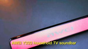 【6 Months Warranty】Awei Y333 10W Portable TV PC Soundbar With Subwoofer Home Theater Wireless Bluetooth Speaker Stereo Bass Soundbar Support TF Card AUX U Disk TWS Interconnection