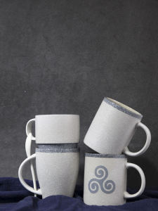 Creative Ceramic Mugs Nordic Style Snowflake Glazed Coffee Cups Milk Water Cups for Office And Home Use Japanese Seasonal Style