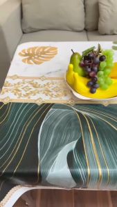 ESGE TAPLAK MEJA MOTIF ABSTRAK ELEGAN MEWA BAHAN PVC TEBAL PREMIUM TAPLAK ESTETIK 90X150CM D201-1A