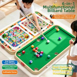 KIUMO | 6-in-1 Mini Tabletop Pool Table Home Use 8-14 Year Olds