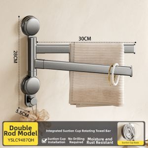 ERMO | Rotating Wall-Mounted Towel Rack Multi-bar Foldable No-Drilling