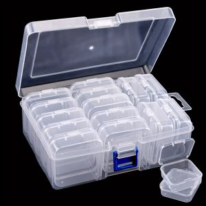 14pcs in 1 Set Beaded Storage Box Nail Art Jewelry Earring Seed Beads Storage Bottle DIY Diamond Painting Rhinestone Craft