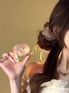 Mint Green Artificial Flower Hair Clip Womens Style Fresh Unique Ins Design Sensation Shawl Clip Fabric Art Hair Accessories