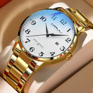 CRRJU New Fashion Mens Watches Stainless Steel Top Brand Luxury Waterproof Men Quartz Wristwatches 5009