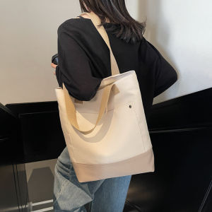 กระเป๋าเดินทางผ้าใบแบบสะพายไหล่ข้างเดียวสำหรับนักเรียนและนักศึกษา ความจุขนาดใหญ่ กระเป๋าใส่ของใช้ประจำวันแบบลำลอง