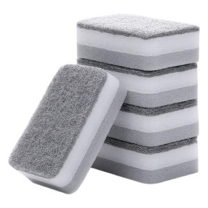 5/10PCS Double-Sided Household Scouring Pad Kitchen Dishwashing Sponge Cloth Wipe Dish Cleaning Towels Kitchen Sponge Wipes Bru