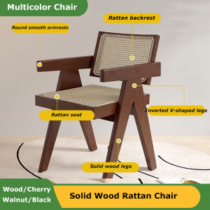 Solid Wood Chair Dining Chair Multi-Color Cafe Chair Home Leisure Chair