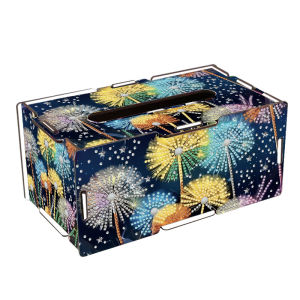 other | A handcrafted wooden flower diamond painting tissue box set with diamond painting craftsmanship inspired by inlaid artworks