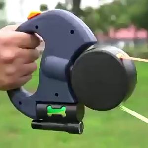 Two-End Automatic Retractable Dog Leash Tangle-Free Swivel Double Ended walking pet Leash Double Dog Leash with LED Flashlight