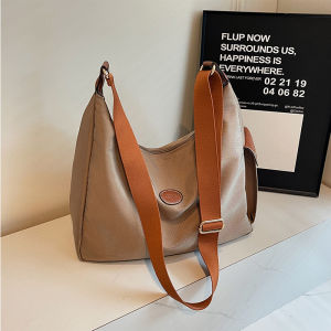 Trendy Nylon Canvas Shoulder Bag Women Large Capacity 2024 New Versatile Crossbody Bag Commuter Tote Bag Soft Handbag