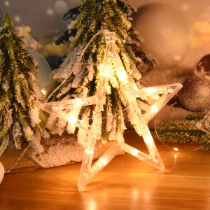Christmas Irregular LED Lights Pentagonal Stars Snowflake Bells Elk Home Window Decoration Christmas New Year Festive Atmosphere