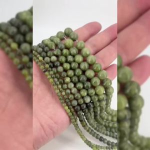 4 6 8 10 MM Natural Green Southern Jade Stone Round Loose Spacer Beads for Jewelry Making DIY Bracelet Necklace Accessories 15