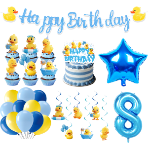 Yellow Duck Birthday Party Decoration Tableware Tablecloth Cup Plate Napkin Bags Balloon Baby Shower Kids Party Favors Supplies