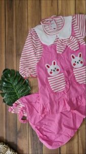 Two Mix Gamis Bayi Baju Muslim Bayi Perempuan 1 Tahun Free Kerudung Katun Adem Tahun dj903