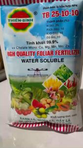 Phân Bón Lá Hỗn Hợp NPK TB 25-10-10 Tinh Khiết 999 %  Giúp Cây Xanh Lá Dầy Lá Mướt Lá Đẻ Nhánh Nở Bụi Bật Chồi ( Gói 200 gam)