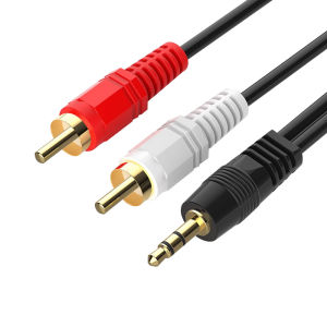 3.5mm to Audio Cable Lotus Line Mobile Phone Connected to Amplifier TV One in Two RCA Computer Speaker Red White Line