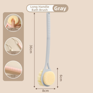 Long Handle Soft Bristle Bath Brush with Dual Sides for Back Scrubbing Grace