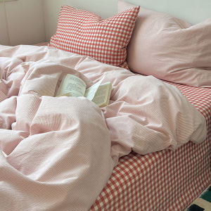 Kiss Dear | 100% Cotton Washed Minimalist Dormitory Four-Piece Bedding Set