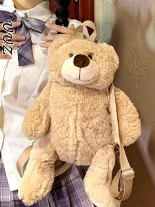 กระเป๋าเป้สะพายหลังผ้ากำมะหยี่รูปหมีน่ารัก กระเป๋าเป้สะพายไหล่สำหรับเด็กผู้หญิง ของขวัญวันเกิด กระเป๋าถือลายการ์ตูนขนาดเล็ก กระเป๋าสะพายไหล่สำหรับวัยรุ่น