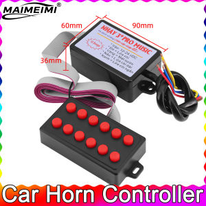 Car Horn Controller with 8 10 12 Sound Effects Switching Electric Horn Speaker Sound Control Unit 12V for Car Truck Marine Boat