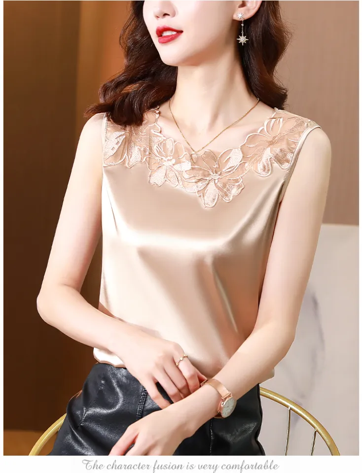 Summer Mulberry Silk Strap Vest Women's Inner Match Suit Satin V