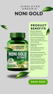 Himalayan Organics Noni Gold Extract 500mg - 90 Vegetarian Capsules | Immunity & Energy Support Supplement