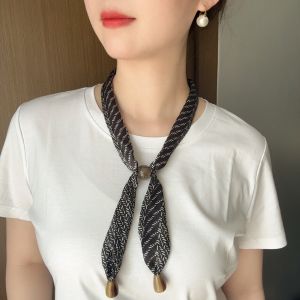 Dreambunny | Elegant Pendant Print Scarf For Women Spring Autumn Versatile Neck Protection