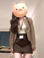 Korean Style Fashionable Knitwear Cardigan Sweater And Mini Skirt Two-Piece Set Women Spring Season Long Sleeve round Neck Polyester Spandex. 