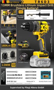 FLIEGL | Cordless Rechargeable High-Power Impact Drill 13mm