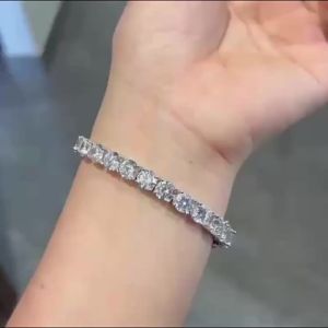 Fashion Simple S925 Sterling Silver  3-6.5mm D VVS1 Full Moissanite Tennis Bracelet for Women Wedding Jewelry