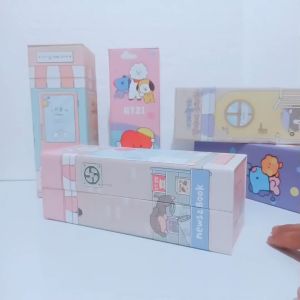BOS Kotak Pensil Karton Rak Berdiri Tingkat/Pencil Case/Pencil Box