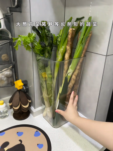 Large Capacity Kitchen Storage Bucket Transparent Onion Garlic Ginger Yam Preservation Organizer Flower Waking Kitchen Utility