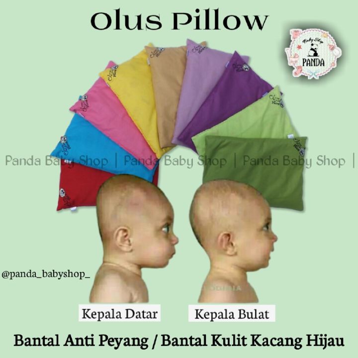 Olus Pillow Bantal Isi Kulit Kacang Hijau untuk Terapi Kepala Bayi Peyang