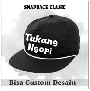 Topi Snapbac Clasic Tukang Ngopi | Topi Casual Rope Hat | Topi Distro | Topi Premium