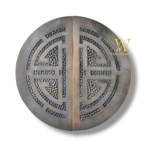 Handle Pintu Rumah Kuningan Antik Motif Chinese 20 cm 2 Pcs