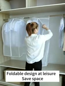🚚 SG seller🚚 Transparent wardrobe dust cover Waterproof Suit Coat Protector  large capacity Clothes dust coverwith Zipper makes the wardrobe cleaner and tidy