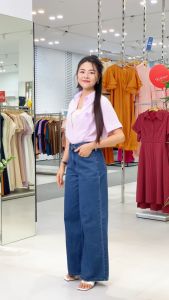 [MUA 2 GIẢM 25K] Quần jeans phối chỉ xám thời trang GUMAC LQJE1250