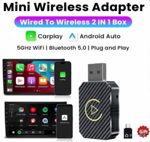 kebidumei | 2 in 1 NEW Wireless CarPlay Android Auto Adapter USB Dongle Smart Mini Box Bluetooth Wifi Plug And Play for OEM Car Stereo
