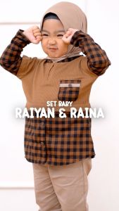 Setelan Baju Bayi dan Anak Laki Laki Umur 6 Bulan - 5 Tahun Couple Set Muslim Baju dan Celana Balita