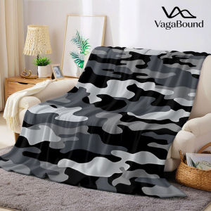 Beast Kingdom | Multicolor Pastel Camo Flannel Blanket Perfect for Sofa Office Bed Travel Sleep Read Relax Camping Four Season Use