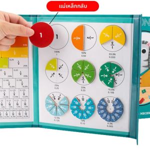 เด็กเศษส่วนแม่เหล็กการเรียนรู้ของเล่นคณิตศาสตร์ไม้เศษส่วนชุดเด็กเลขคณิตการเรียนรู้ของเล่นเพื่อการศึกษาการสอน Aids