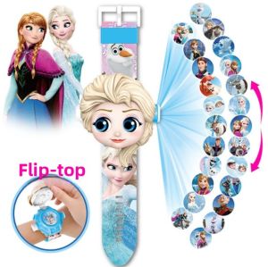 HelloKitty Cat Mosquito Repelling Projection Watch Cartoon Electronic Watch for Boys And Girls Ice Princess Toy Educational Toys