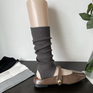 Fashionable Grey Ankle Socks Womens Spring Summer Black White Color Knee High Leggings Comfortable Cotton Shaping Beauty Socks